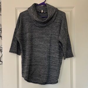 Express Size Medium Gray‎ Cowl Neck Sweater with 3/4 Sleeves